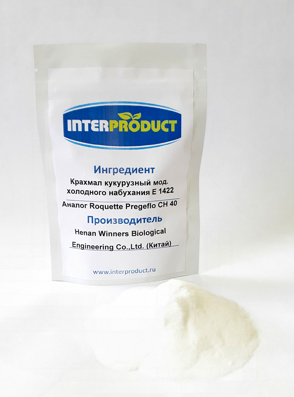 Крахмал кукурузный модифицированный холодного набухания Е 1422 Аналог Roquette Pregeflo CH 40 код. WNS20220520